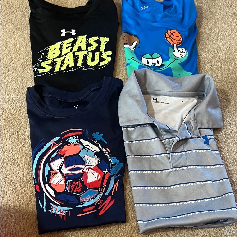 Under Armour Kids' Short-Sleeve Tops Pack - Black, Bright Blue, Navy, Light Gray